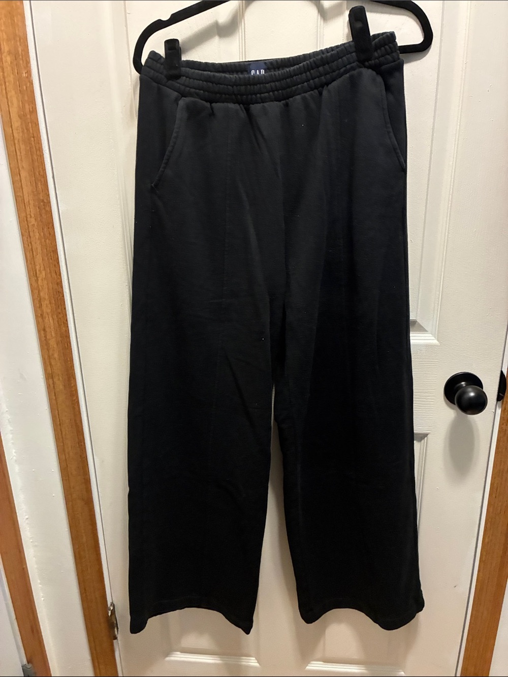 GAP Black Wide-Leg Track joggers